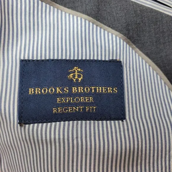 Brooks Brothers Blazer Men 46L Gray‎Wool Regent Fit Explorer Sport Coat